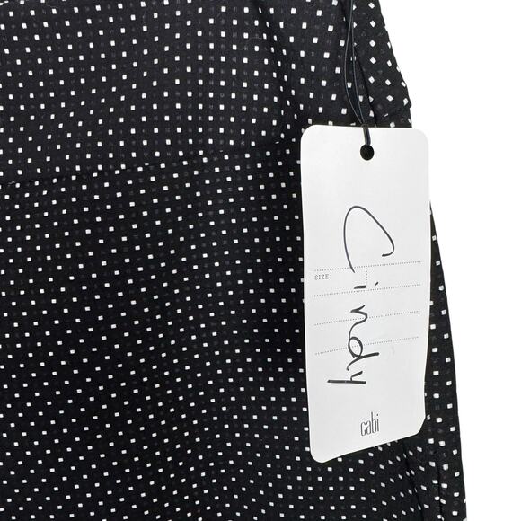Cabi 5175 Seaside Chic Black & White Polka Dot Trousers Slim Leg Ankle Pants - Picture 7 of 10